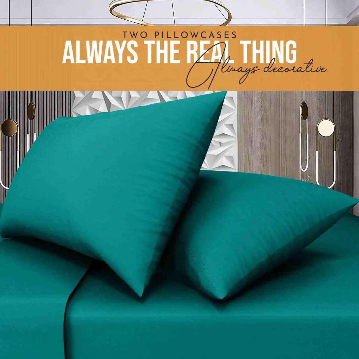 teal easy iron poly cotton pillowcases