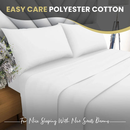white fitted sheets poly cotton