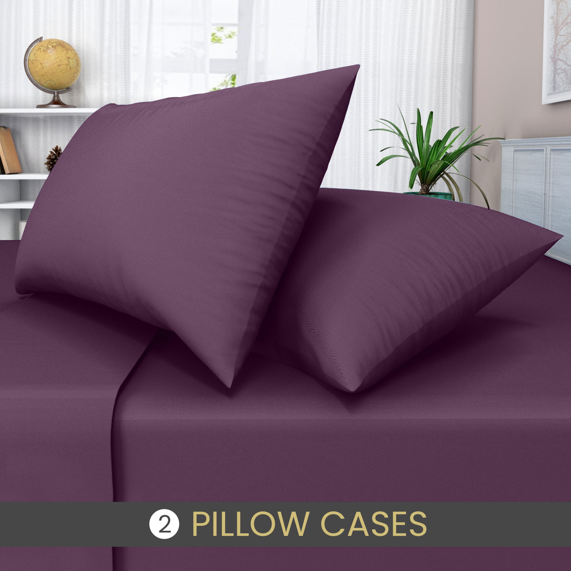 plum pillow cases 2 pack