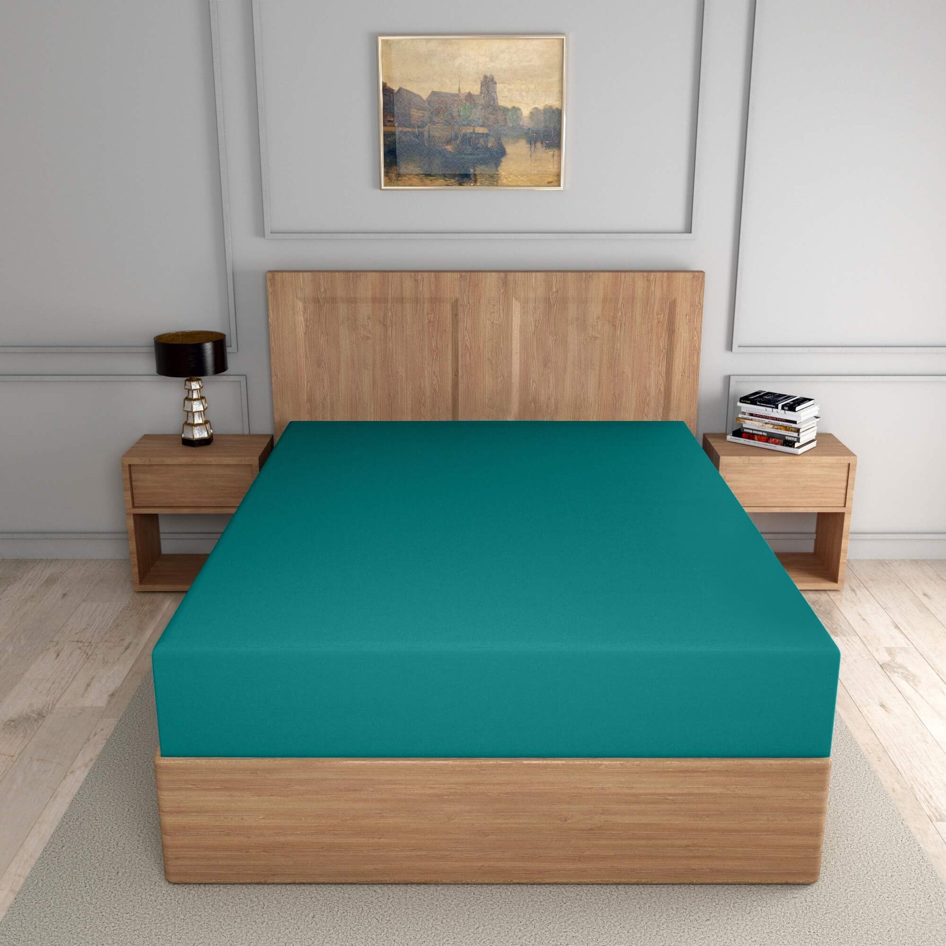 teal easy care deep fitted sheets