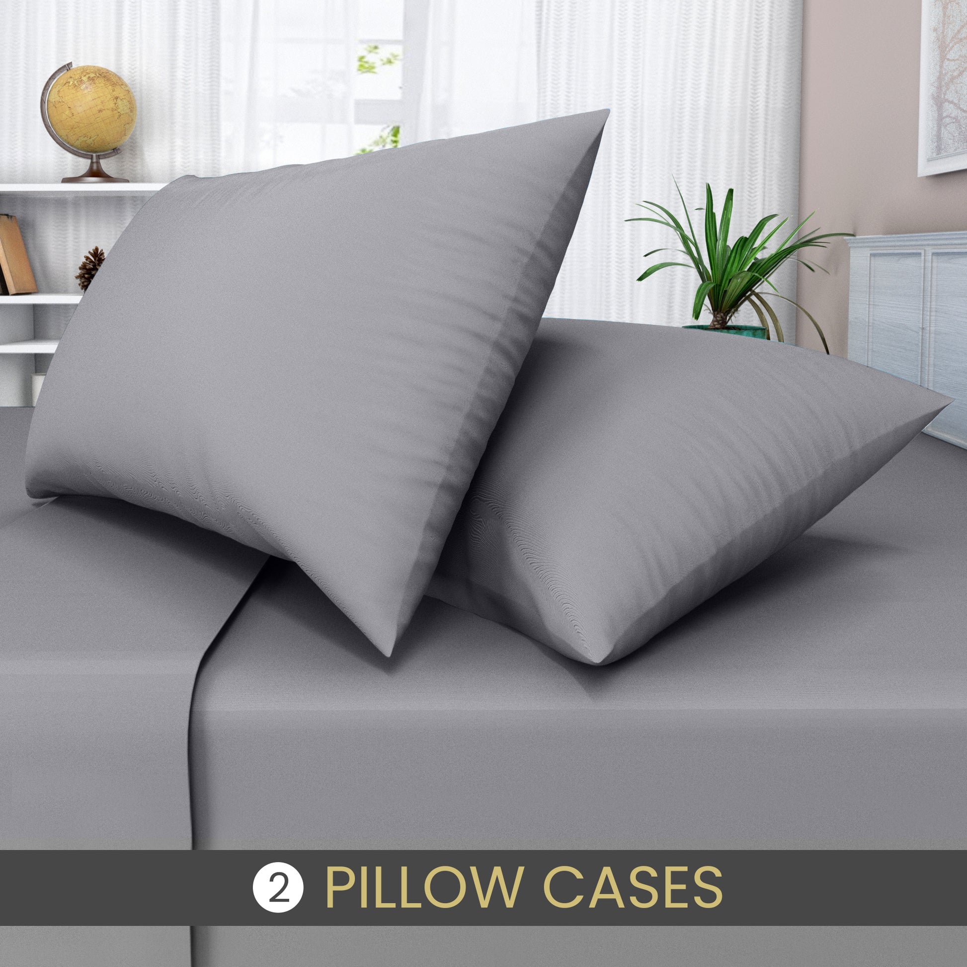 grey pillow cases 2 pack