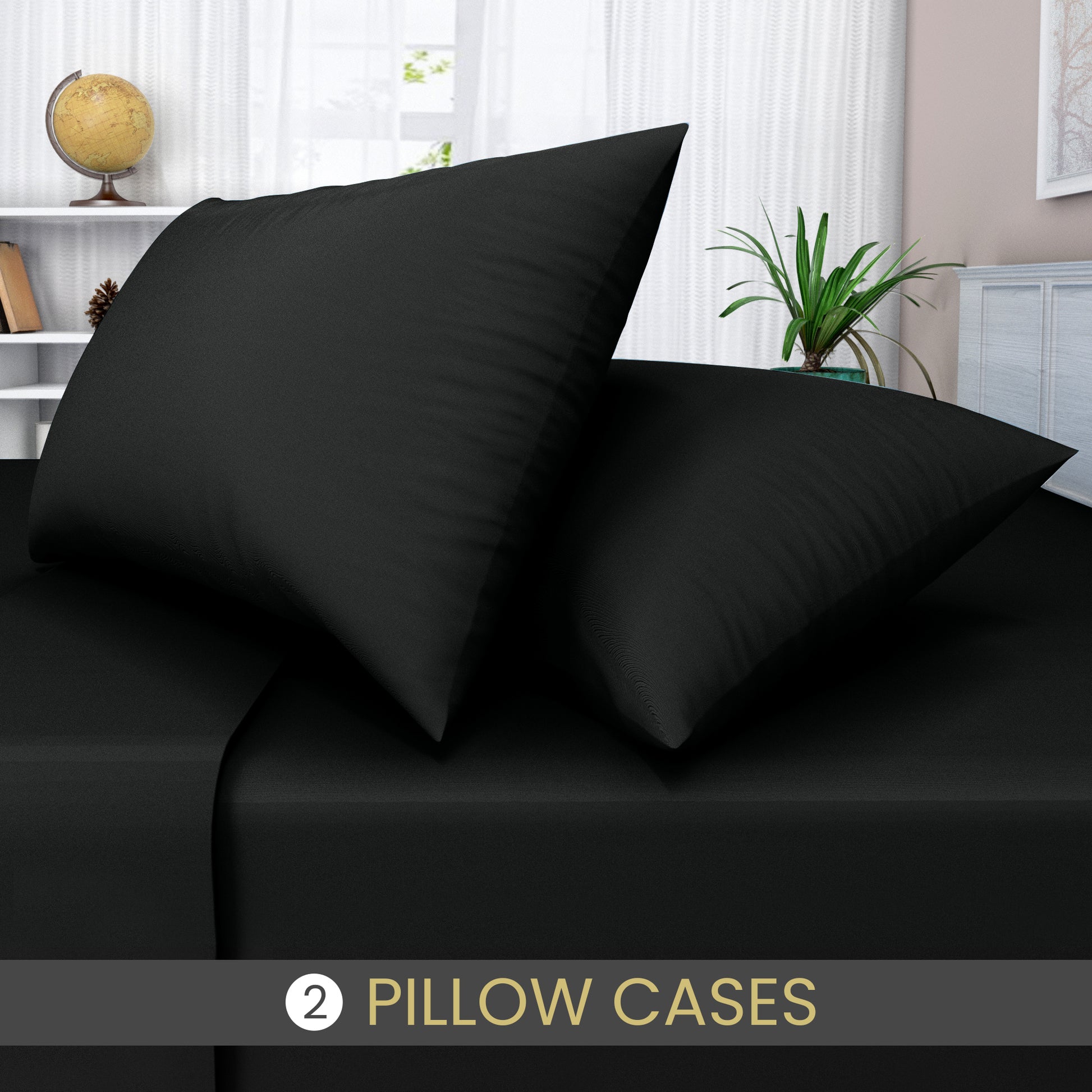 black pillow cases 2 pack