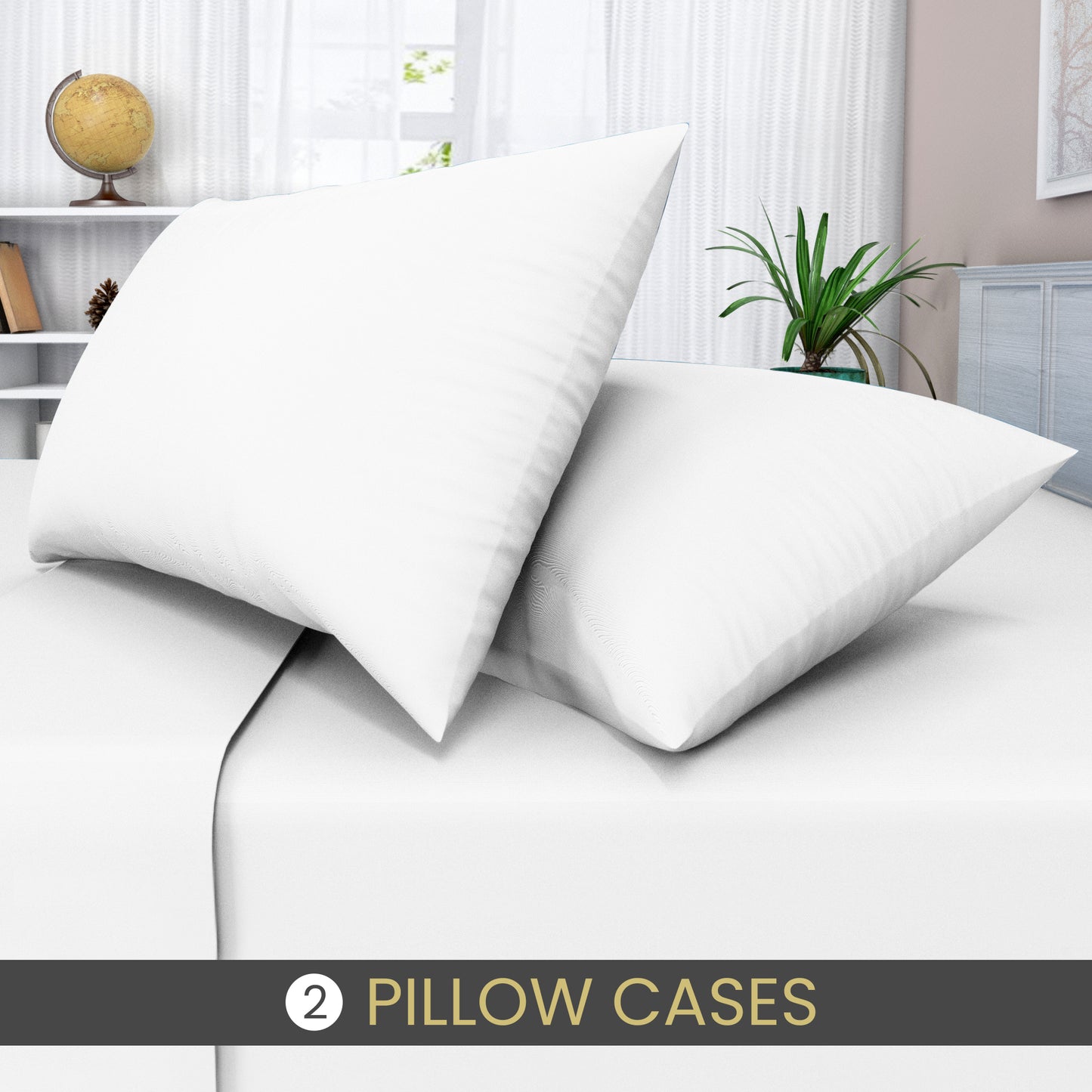 white pillow cases 2 pack